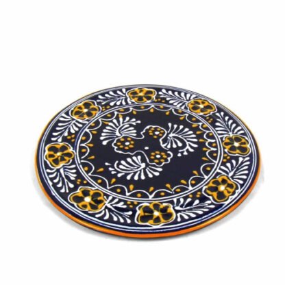 Handmade Pottery 8" Trivet or Wall Hanging, Blue - Encantada - Image 3