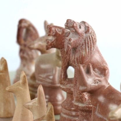 Hand Carved Soapstone Animal Chess Set - 15" Board - Smolart - Image 7