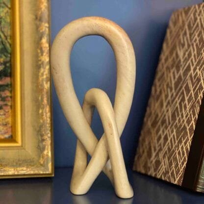 Soapstone Lovers Knot 10 inch Natural Stone - Image 2