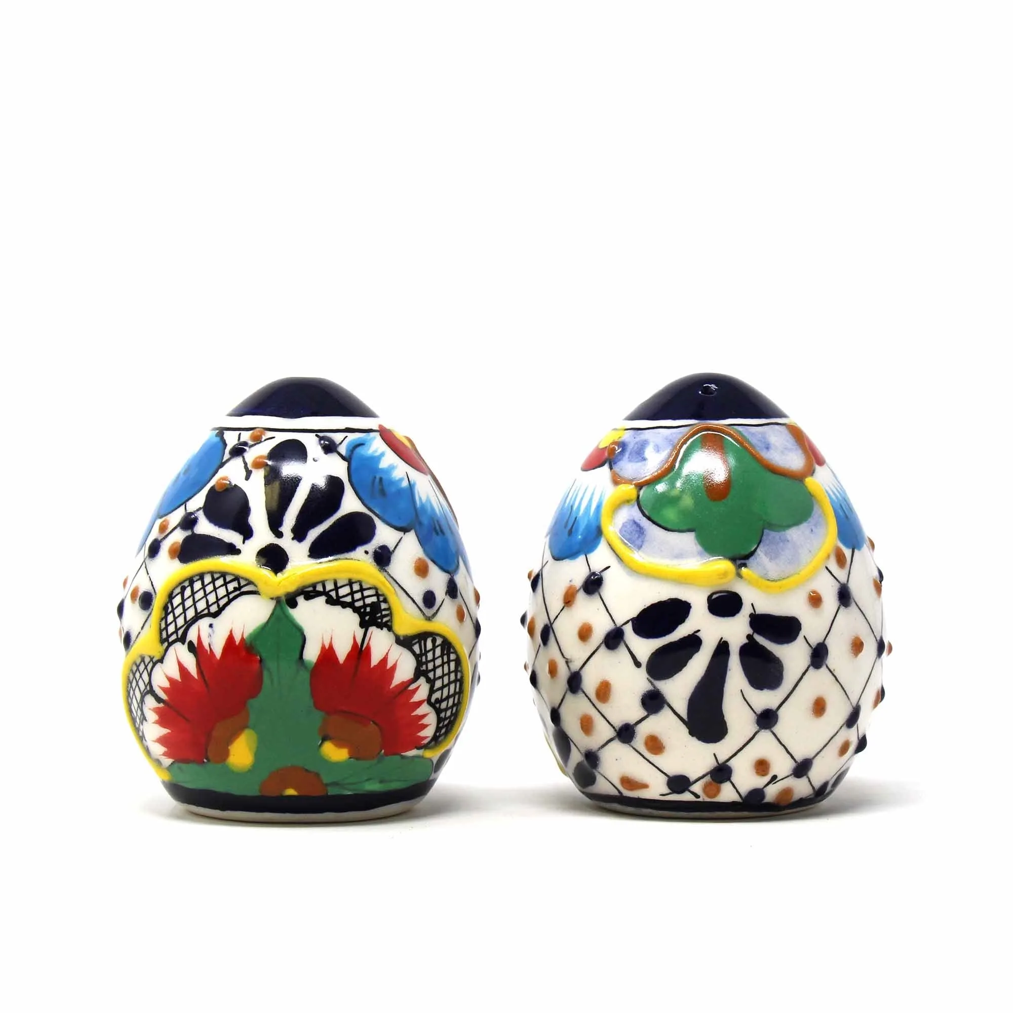 Encantada Handmade Pottery Spice Shakers, Dots & Flowers - Image 2