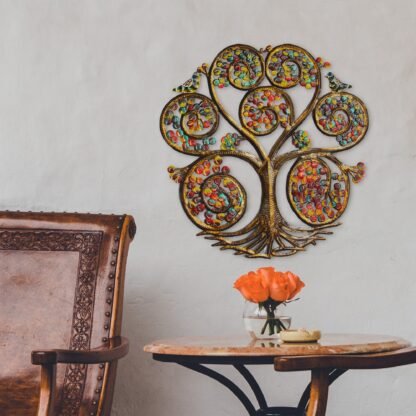 Autumn Spiral Tree of Life Haitian Steel Drum Wall Art - Image 4