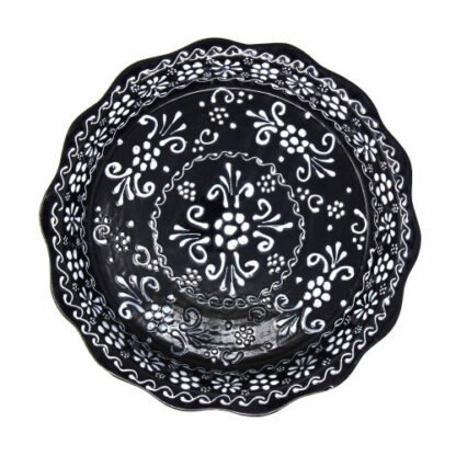 Encantada Handmade Pottery Serving Dish, Black & White - Image 2