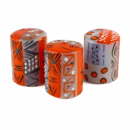 Hand Painted Candles in Kukomo Design (box of three) - Nobunto - Image 2