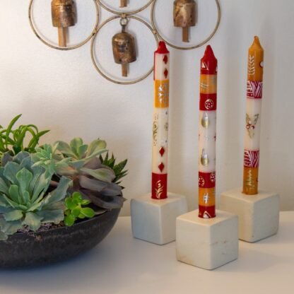 Tall Hand Painted Candles - Three in Box - Kimeta Design - Nobunto - Image 2