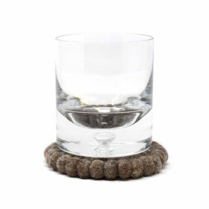 Hand Crafted Felt Ball Coasters from Nepal: 4-pack, Dark Grey - Global Groove (T) - Image 3