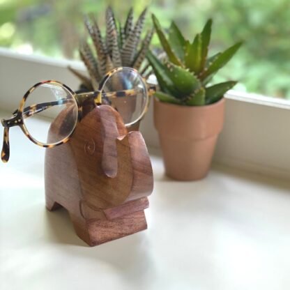 Elephant Eyeglass Acacia Wood Stand - Image 7