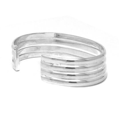 Alpaca Silver Overlay Cuff Bracelet - Four Bar Design - Image 3