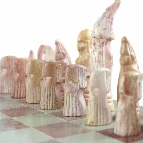 Hand Carved Soapstone Maasai Chess Set - 14" Board - Smolart - Image 5